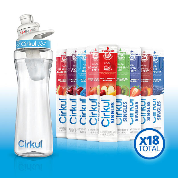 22oz. Plastic Bottle, FitSip® Mixed Berry, & 18pk Cirkul® Singles