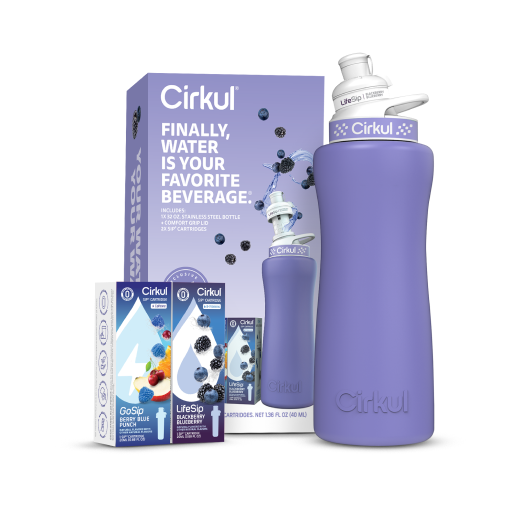 32oz. Matte Periwinkle Stainless Steel Bottle Starter Kit D9