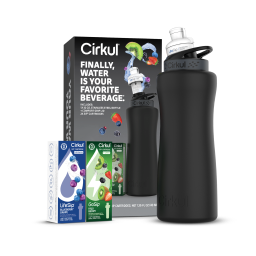32oz. Matte Black Stainless Steel Bottle Starter Kit D4